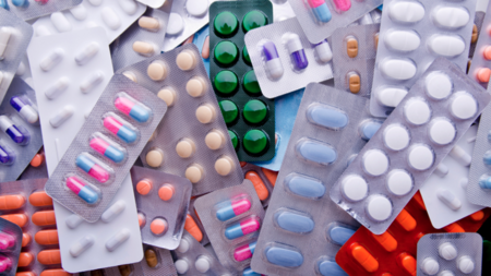 pills in blisterpacks in a pile